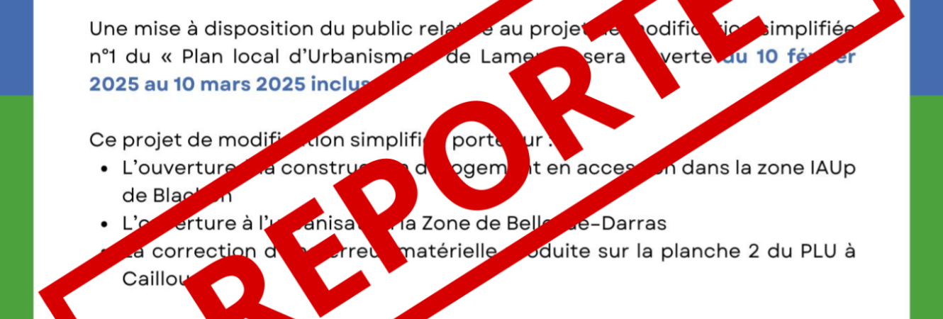 Enquête publique reporté