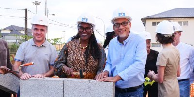 Pose de la 1ère pierre de la résidence Georges Dagonia