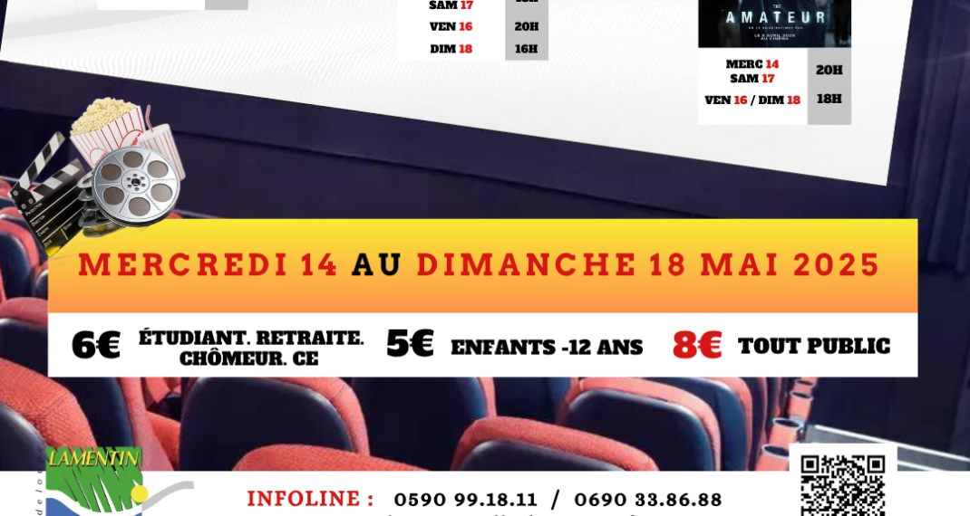 Le programme des films au Ciné-théâtre de Lamentin