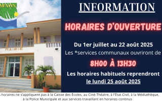 Horaires exceptionnels