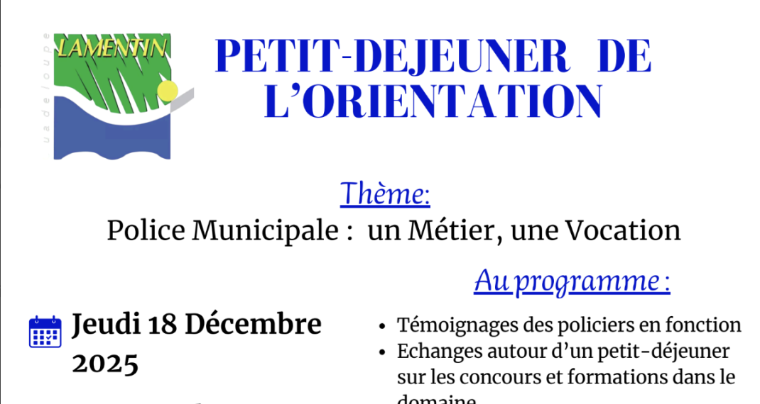 Petit-Déjeuner de l'Orientation – Spécial Police Municipale
