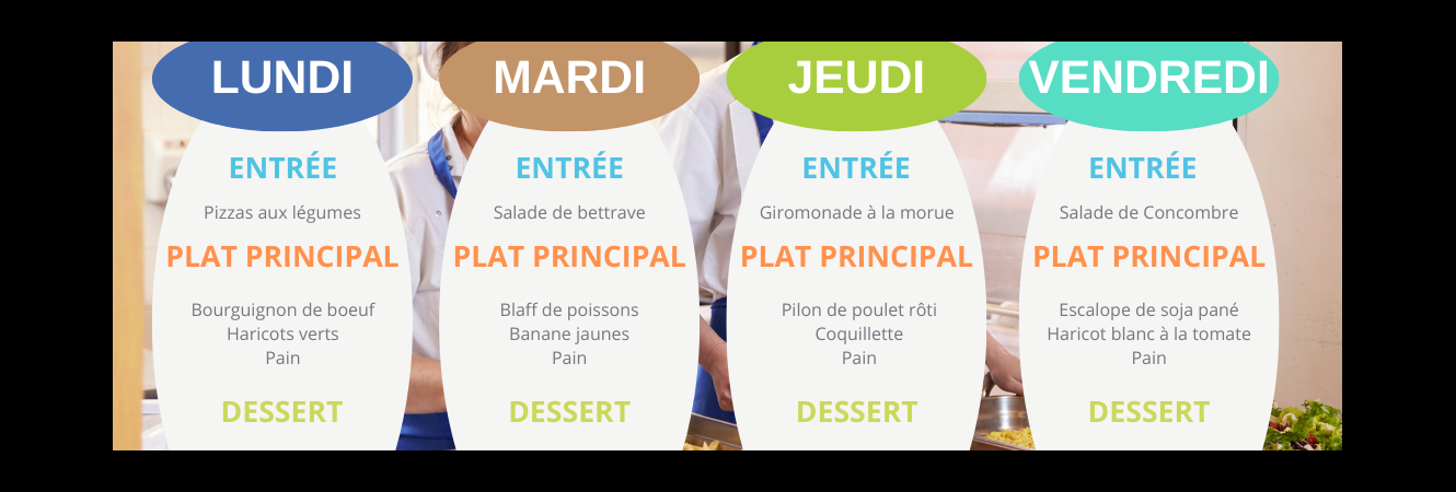 Menu de la Semaine du 18 MARS 2024