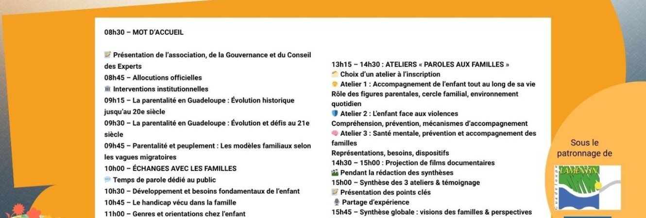 La Ville vous invite à une grande conférence sur l'évolution de la parentalité en Guadeloupe !