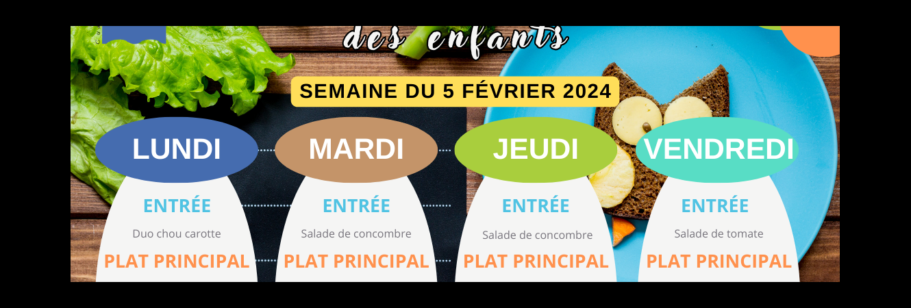 Menu de la Semaine du 05 Février 2024