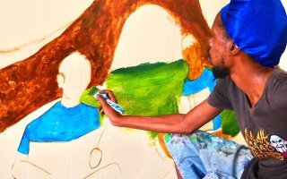 Une fresque mural a l'école de Blachon 